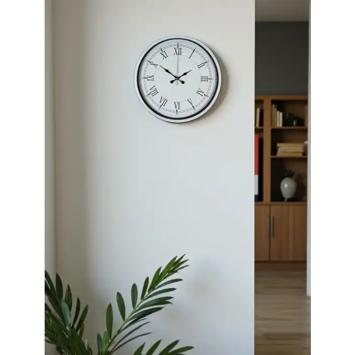 Zentime 36 Cm Beyaz Dekoratif Duvar Saati