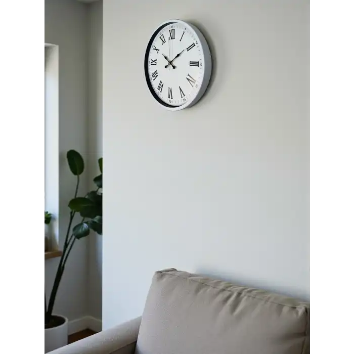 Zentime 36 Cm Beyaz Dekoratif Duvar Saati