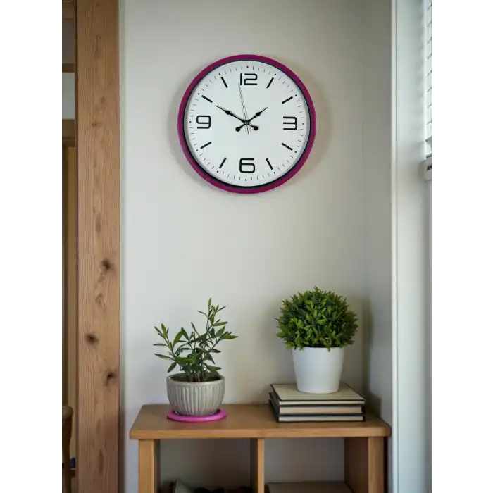 Zentime 36 Cm Pembe Dekoratif Duvar Saati