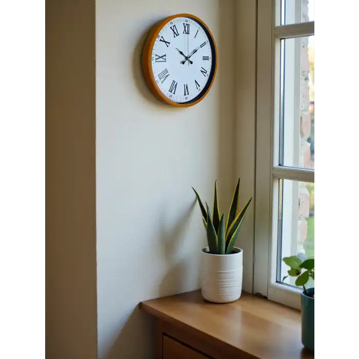 Zentime 36 Cm Turuncu Dekoratif Duvar Saati