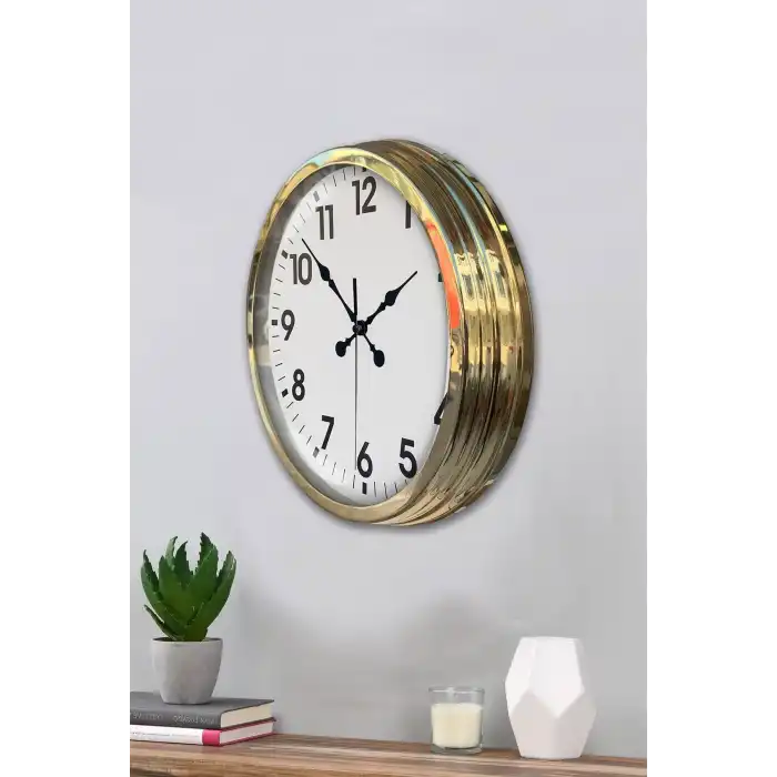 Zentime 40 Cm Gold Lüks Duvar Saati