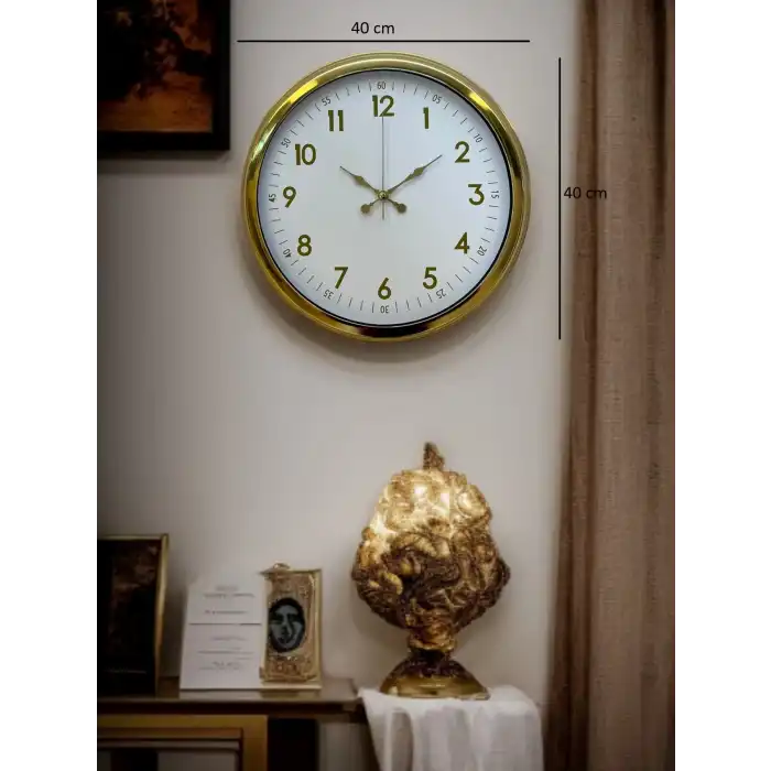 Zentime 40 Cm Gold Lüks Duvar Saati