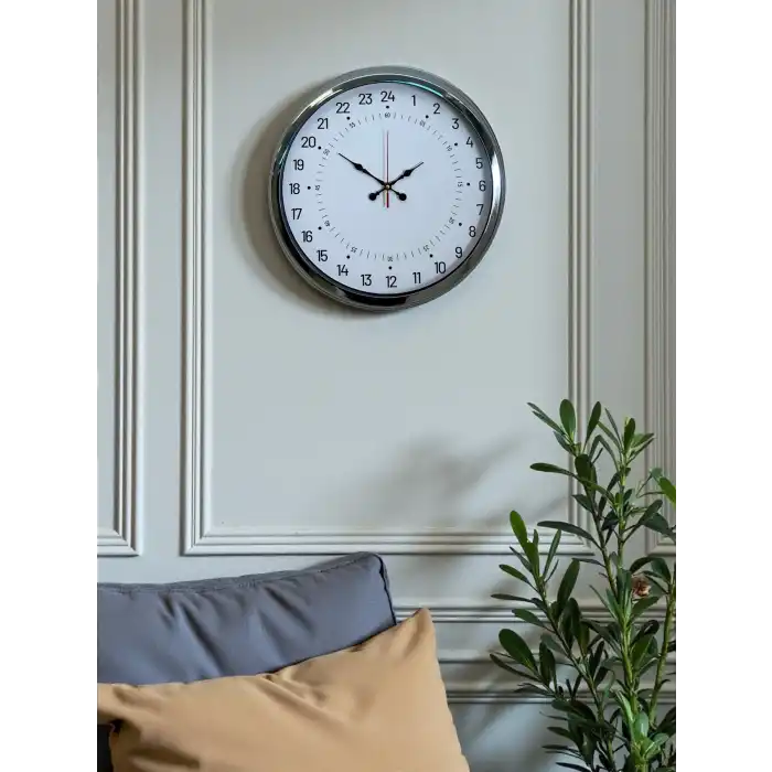 Zentime 40 Cm Krom Şık Duvar Saati