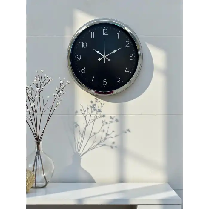 Zentime 40 Cm Krom Şık Duvar Saati