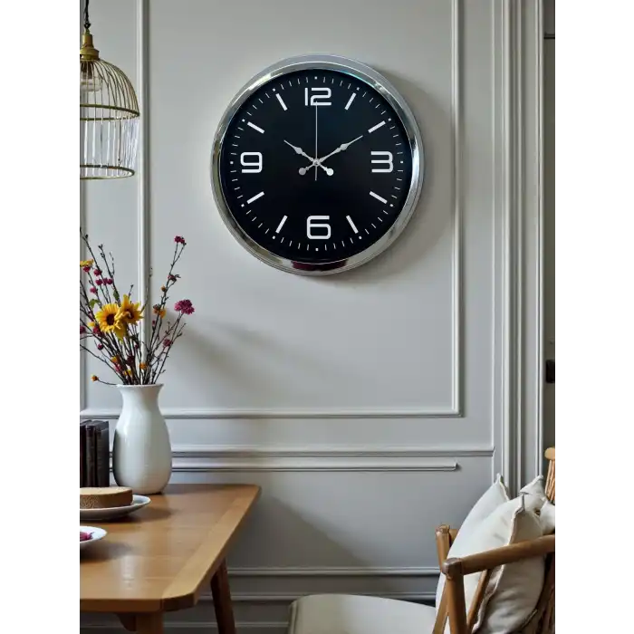 Zentime 40 Cm Krom Şık Duvar Saati