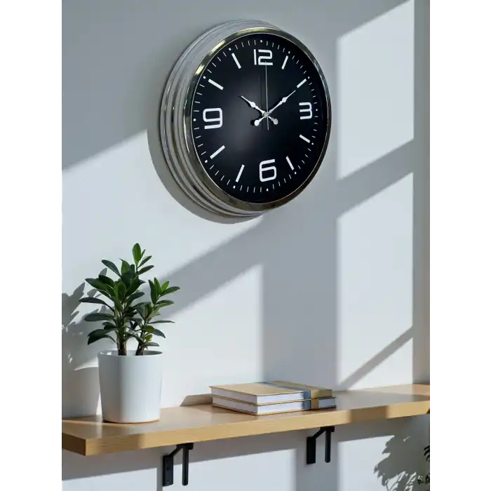Zentime 40 Cm Krom Şık Duvar Saati