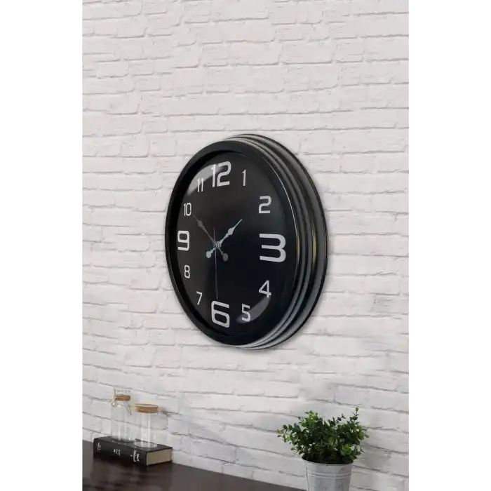 Zentime 40 Cm Siyah Şık Duvar Saati