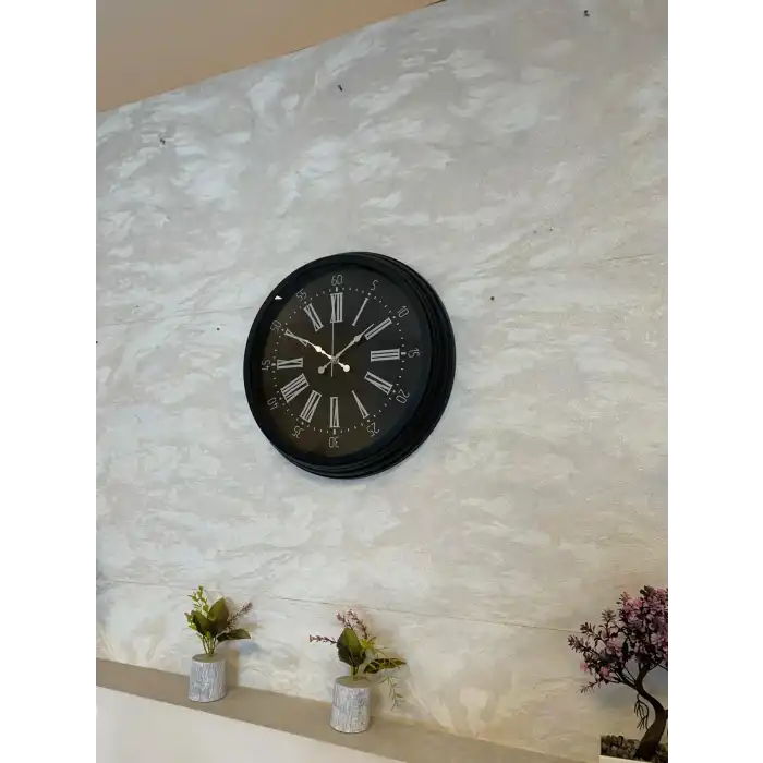 Zentime 40 Cm Siyah Şık Duvar Saati