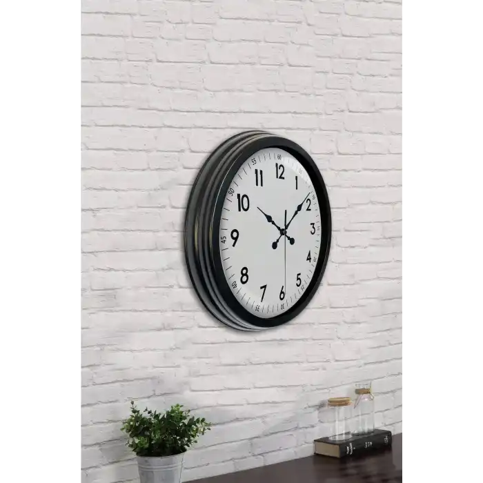 Zentime 40 Cm Siyah Şık Duvar Saati