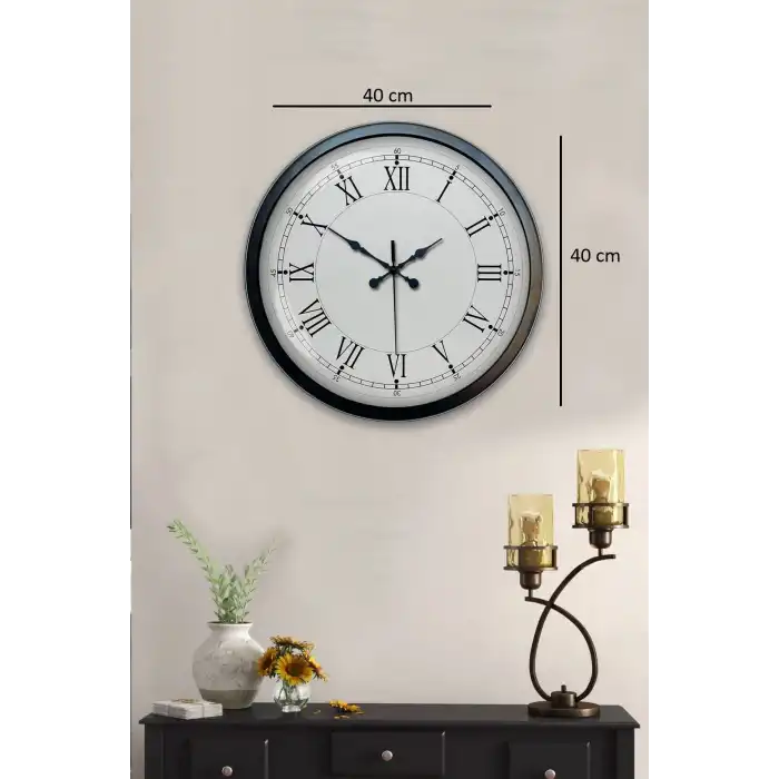Zentime 40 Cm Siyah Şık Duvar Saati