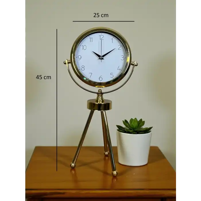 Zentime Eskitme Vintage Üç Ayaklı Masa Saati