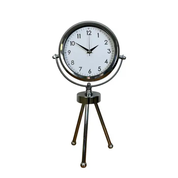 Zentime Krom Şık Üç Ayaklı Masa Saati