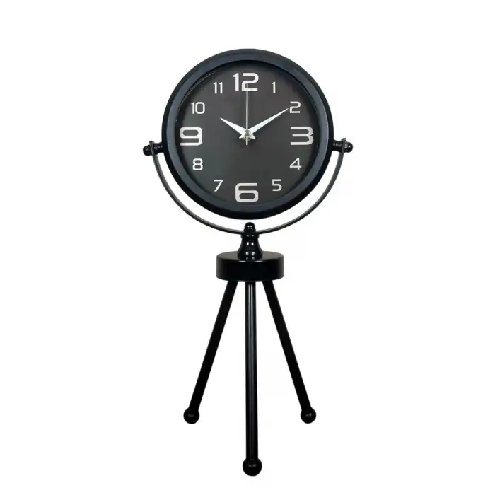 Zentime Siyah Zarif Üç Ayaklı Masa Saati