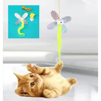 Kelebek Model Elastik Kendinden Yapışkanlı Kedi Oyun Oltası