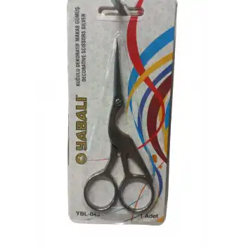 Nakış Makası Kuğulu Dekoratif Makas Gümüş YBL-043 Model 13