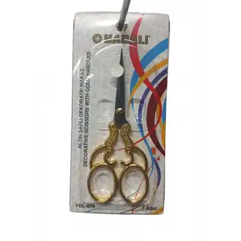 Nakış Makası Altın Saplı Dekoratif Makas YBL-074 Model 2
