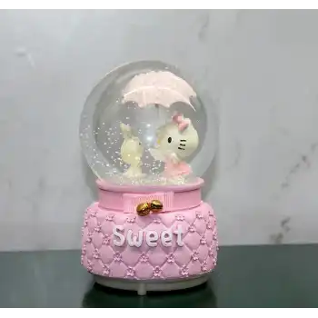 Hello Kitty Işıklı Müzikli Kar Küresi Orta Boy Model 2