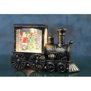 Trenli Yılbaşı Işıklı Kar Küresi Model 2