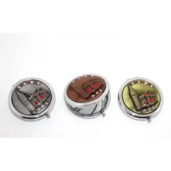 Metal İstanbul Temalı Kabartmalı El Aynası