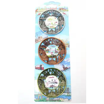 İstanbul Temalı Metal Magnet 3lü Set Model 2
