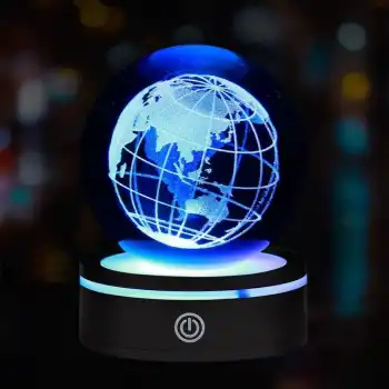USBli Dünya Tasarımlı Dönen Cam Küre