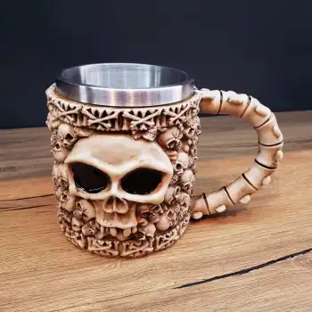 3D Tasarımlı İskelet Kupa Bardak