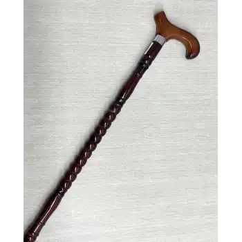 Rahat Tutuşlu Kahverengi Ahşap Baston