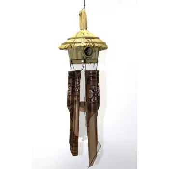 Hasır Kuş Yuvalı Bambu Çan 50 cm