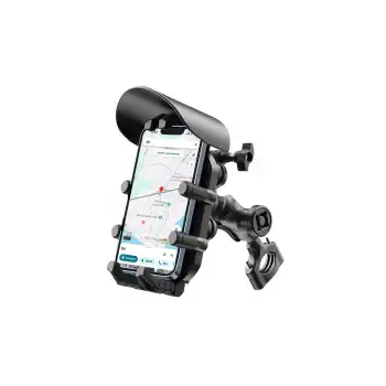 Gidon Bağlantılı Güneş Ve Yağmur Korumalı 360° Derece Ayarlanabilir Motosiklet Bisiklet Telefon Tutucu