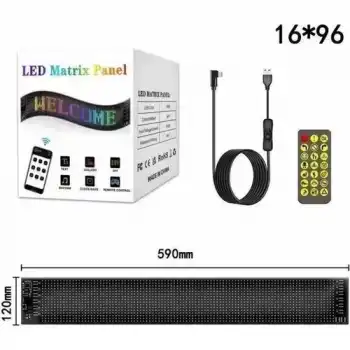 RP1259 LED Matrix Panel 16X96CM Telefon Kontrollü Kayar LED Animasyon Aydınlatma