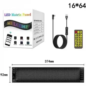 RP937 LED Matrix Panel 16X64CM Telefon Kontrollü Kayar LED Animasyon Aydınlatma