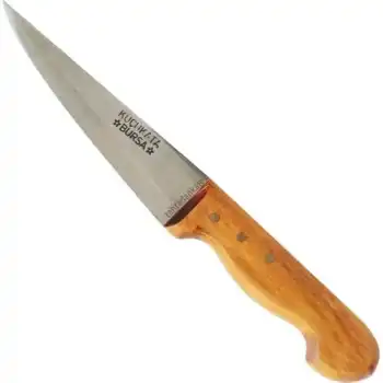 Bursa Kalın Sivri Kasap Bıçağı No:4, 20 cm - Ahşap Sap