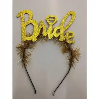 The Best Nzm Altın Renk Bekarlığa Veda Italik Yazı Alyanslı Bride Taç