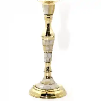 Tekli Pirinç Sedefli Şamdan 6023