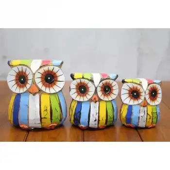 Ahşap 3lü Baykuş Seti Polos:4