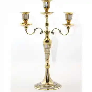 Pirinç Sedefli 3lü Şamdan 26096