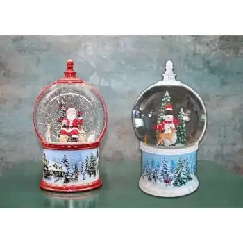 Kardan Adam ve Noel Babalı Işıklı Müzikli Kar Küresi ALK3183
