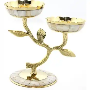 Pirinç Sedefli 2li Şamdan 5934