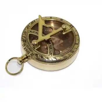 Pirinç Güneş Saati ve Pusula Modeli 7830