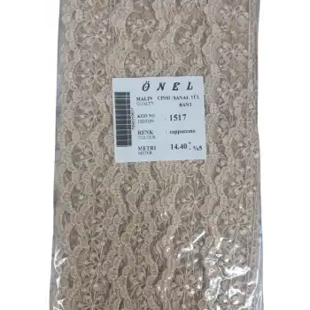 Dantel Polyester Sanal Tül Bant Cappucino 14,40 Metre En 3 cm ON-1517-C