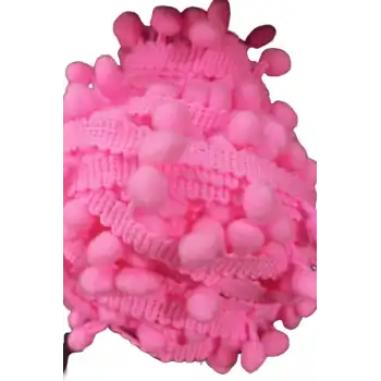 Sıralı Ponpon 1 Metre Pembe