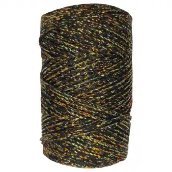 Makrome İpi 3mm  Polyester Siyah Altın Simli