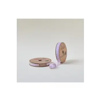 Biye Kalın Çizgili Katlı F07 Gül Kurusu 2 cm 25 Metre %65 Koton %35 Polyester