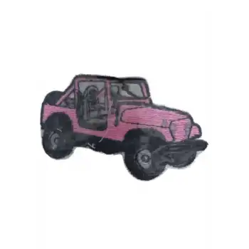 Aplike Ütü İle Yapışan Jeep pembe Arma 2,5x3 cm
