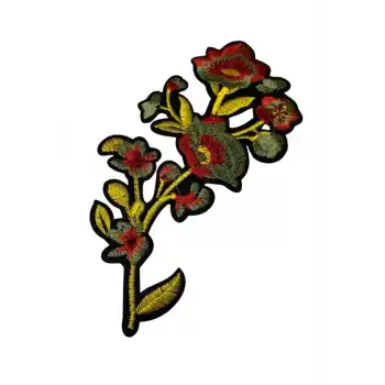 Aplike Ütü İle Yapışan Büyük Çiçek Sarı Arma 12x6 cm