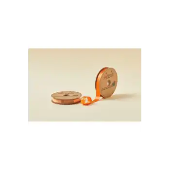 Biye Saten Katlı 014 Turuncu 2 cm 25 Metre %100 Polyester