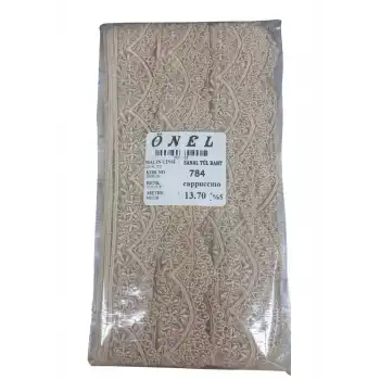 Dantel Polyester Sanal Tül Bant Cappucino 13,70 Metre En 6 cm ON-784-C