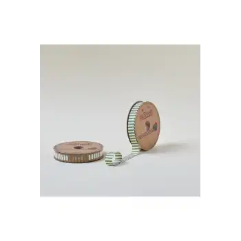 Biye Kalın Çizgili Katlı F12 Yeşil 2 cm 25 Metre %65 Koton %35 Polyester