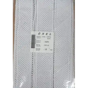 Dantel Polyester Güpür Bant Beyaz 15 Metre En 3 cm ON-1651-B