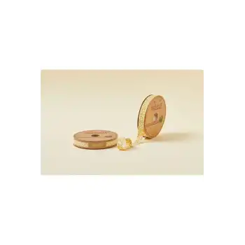 Biye Çiçekli Katlı A03 Sarı 2 cm 25 Metre %65 Koton %35 Polyester